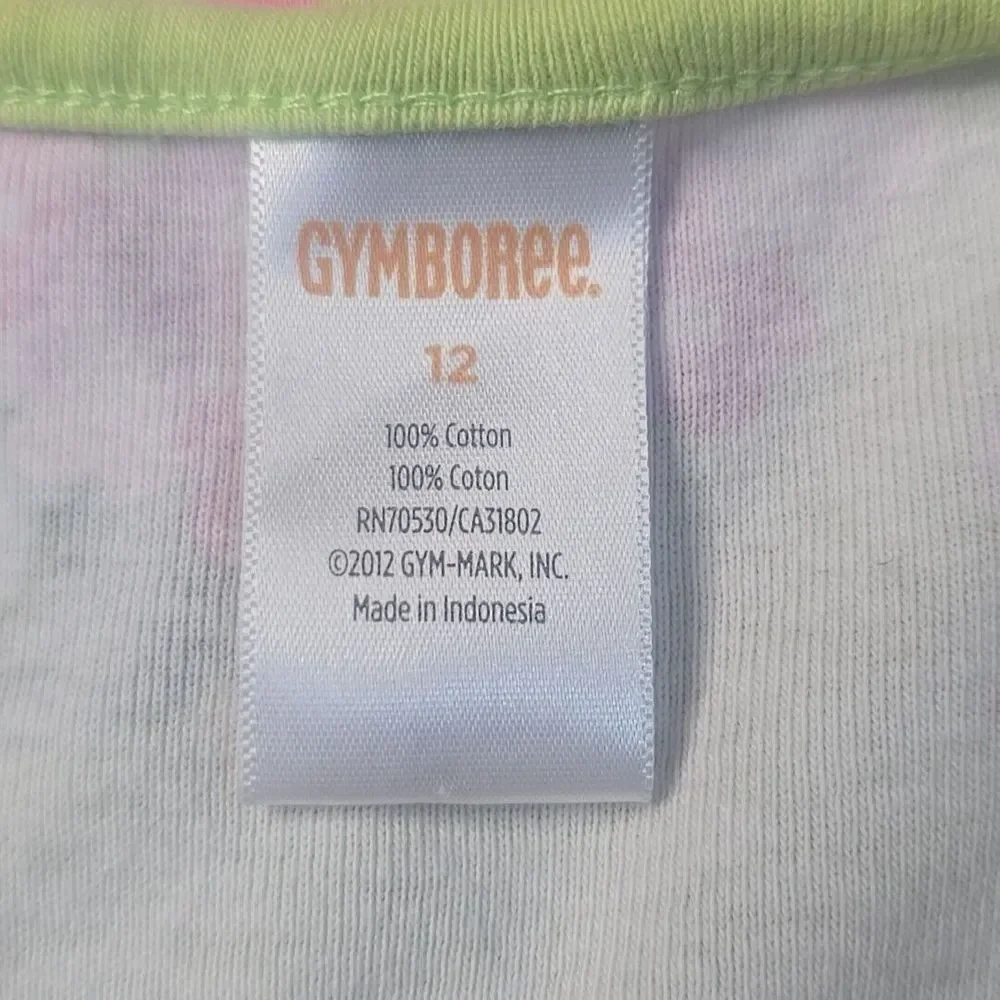 Gymboree Floral Tiered Ruffle Dress Kid 12 Lime Green Pink Hydrangea Cottagecore